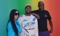 Kim Kardashian, Kanye West and Virgil Abloh attending the Louis Vuitton menswear spring/summer 2019 show
