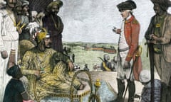 Shah Allum Mogul of Hindostan reviewing troops of the British East India Company 1781<br>A64NW0 Shah Allum Mogul of Hindostan reviewing troops of the British East India Company 1781