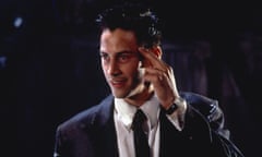Keanu Reeves in Johnny Mnemonic, a film that offers a lot to enjoy – if we suspend our own cynicism.