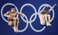 Tom Daley and Noah Williams during training