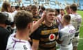 Wasps’ Jack Willis leaves the pitch after the defeat to Northampton Saints on 9 October.