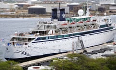 SMV Freewinds is docked under quarantine from a measles outbreak in port in Willemstad<br>A 440-foot ship owned and operated by the Church of Scientology, SMV Freewinds, is docked under quarantine from a measles outbreak in port in Willemstad, Curacao, May 4, 2019. REUTERS/Umpi Welvaart NO RESALES. NO ARCHIVES