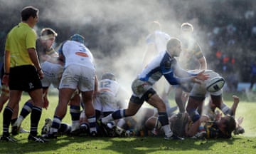 Castres' Rory Kockott gets a pass away during the European Champions Cup Pool match against Northampton Saints at Franklins' Gardens