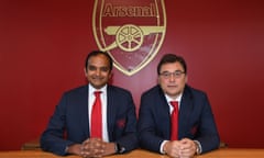 Vinai Venkatesham, left, and Raúl Sanllehí have big ambitions for Arsenal.
