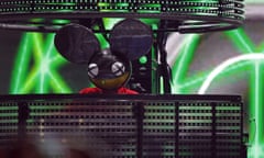 Joel Thomas Zimmerman, better known by his stage name deadmau5 performs at the Bonnaroo Music and Arts Festival on Saturday, June 13, 2015 in Manchester, Tenn. (Photo by Wade Payne/Invision/AP)