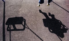 Shadow lone child on swing