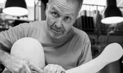 Steuart Padwick working on a model for Child of Hope, a figure that appeared on several of his sculptures.