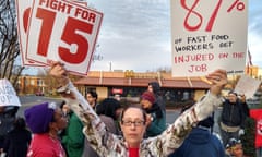 Sara Fearrington, a waitress from Durham, North Carolina, and a member of the Fight for $15 minimum wage campaign.