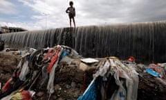 Flooding in Sana’a, Yemen, where a cholera outbreak is ongoing. Photograph: Yahya Arhab/EPA