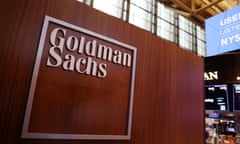Goldman Sachs logo at the New York stock exchange