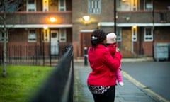 ***WARNING DO NOT USE REAL NAMES***Jane, with her 4 month old daughter Joy, is a migrant who was trafficked to the UK. Praxis Community Projects, Bethnal Green. London. Photograph by David Levene 19/12/17