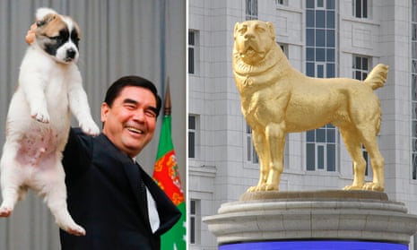 Turkmenistan leader reveals golden monument to favourite dog breed – video