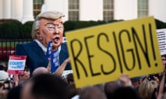 Donald Trump puppet at a protest outside the White House in Washington DC