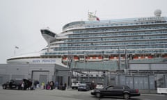 The Ruby Princess cruise ship docked in San Francisco