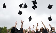 Students celebrate their graduation ceremony. 