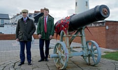 Nigel Farage in Hartlepool with the Brexit party chairman, Richard Tice