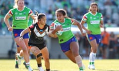 Simaima Taufa of the Raiders in action during the round three NRLW match between Canberra Raiders and Wests Tigers