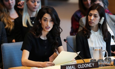 ‘This is your Nuremberg moment’: Amal Clooney urges UN to adopt sexual violence resolution – video