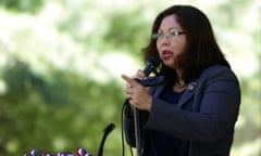 United States Congresswoman, Tammy Duckworth (D-IL), is seen speaking at a campaign event in Danville, IL on Sunday, August 21, 2016. (Kristen Norman/ for The Guardian)