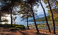 Milia beach on the Greek island of Skopelos in the western Aegean sea