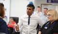 Rishi Sunak speaking to staff at Milton Keynes university hospital