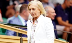 Martina Navratilova in the Royal Box on day one of the 2022 Wimbledon Championships at the All England Lawn Tennis and Croquet Club, Wimbledon