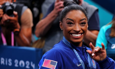 'No flashbacks': Simone Biles on her new relaxed mindset after Team USA win gold – video