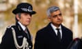 Former Metropolitan police commissioner Cressida Dick with the mayor of London, Sadiq Khan.