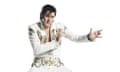 An Elvis impersonator dancing