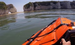 View from inshore lifeboat towards the cliffs