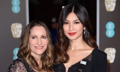 Laura Bates and Gemma Chan at Sunday’s Baftas ceremony