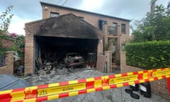 The burnt-out garage in Sydney's east