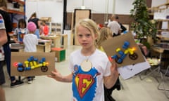 Lotta Crok, nine, Amsterdam’s – and the world’s – first junior cycle mayor, at her school.