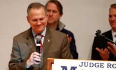 FILE PHOTO: Republican U.S. Senate candidate Roy Moore pauses as he addresses supporters at his election night party in Montgomery, Alabama, U.S., December 12, 2017. REUTERS/Jonathan Bachman/File Photo