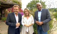 The Huh trio: Lucy Alexander, centre, Martin Roberts, left, and Dion Dublin present the property show.