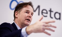 Nick Clegg speaks during a press conference at the Meta showroom in Brussels in 2022.