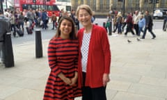 Glenda Jackson with the MP Tulip Siddiq.