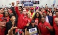 UAW President Shawn Fain after a rally for striking workers at UAW Local 551, on 7 October 2023.