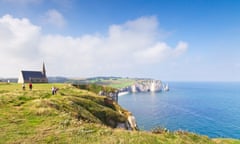 View of the Channel from the cliffs at Etretat, Normandy.