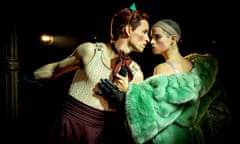 Eddie Redmayne as the Emcee and Jessie Buckley as Sally Bowles in Cabaret.