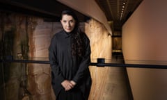 The artist Marina Abramovic whose work is being exhibited at MONA in Hobart, Tasmania, Australia, from June 2015. Abramović is pictured inside the gallery. Photo supplied as PR without restrictions by Remi Chauvin / MONA