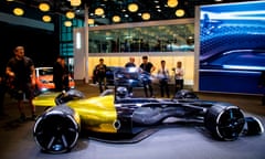 A 2027 Formula One concept car from French car maker Renault is pictured during the first day of the 17th Shanghai International Automobile Industry Exhibition in Shanghai on April 19, 2017. Global car manufacturers unveiled new SUVs, electric vehicles, and futuristic concept cars at the Shanghai Auto Show which opened on April 19, seeking an edge as the worlds biggest auto market stalls. / AFP PHOTO / Johannes EISELEJOHANNES EISELE/AFP/Getty Images