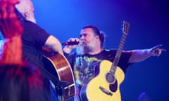 Tenacious D performing at the AO Arena in Manchester, UK, in May 2024.