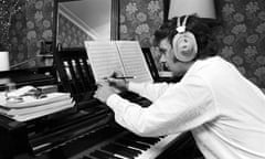 Dudley Moore at home in London in the 1970s.