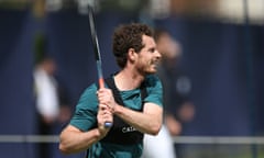 Andy Murray looks sharp during a practice session at Queens.