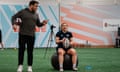 Jamie George, captain of the England men’s team, assisting at England Women training.