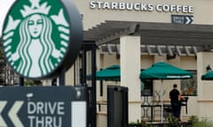 FILE PHOTO: A Starbucks Corp drive-through location in Oceanside<br>FILE PHOTO: A Starbucks Corp drive-through location closes down for anti-bias training in Oceanside, California, U,S., May 29, 2018. REUTERS/Mike Blake/File Photo GLOBAL BUSINESS WEEK AHEAD