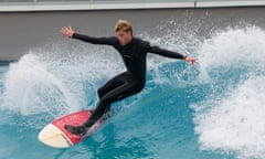 A surfing instructor at The Wave
