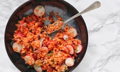 Carrot, radish and almond salad