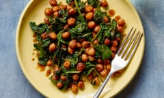 Miguel Barclay's cumin-spiced chickpeas with spinach.